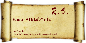Radu Viktória névjegykártya