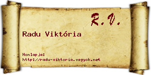 Radu Viktória névjegykártya